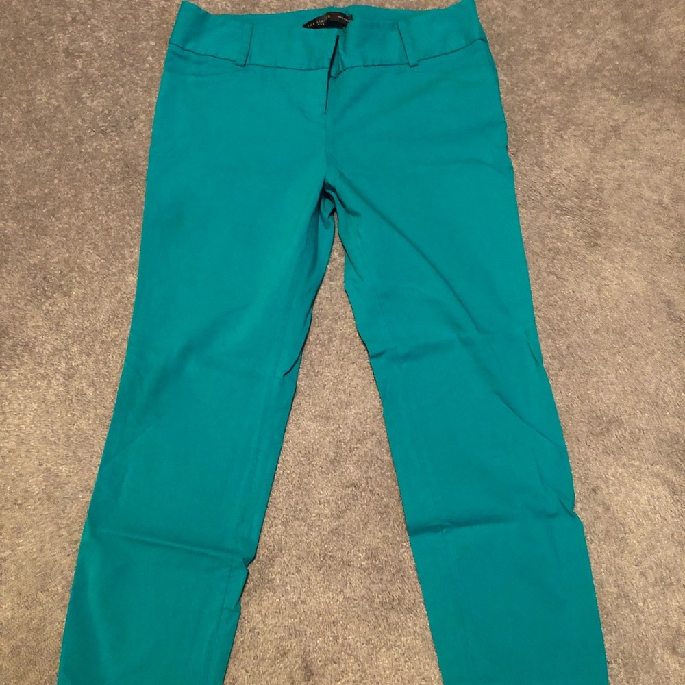 Size 10 limited teal ideal crop pants with stretch